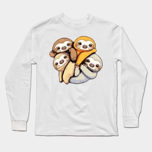 A Snuggle of Sloths Long Sleeve T-Shirt